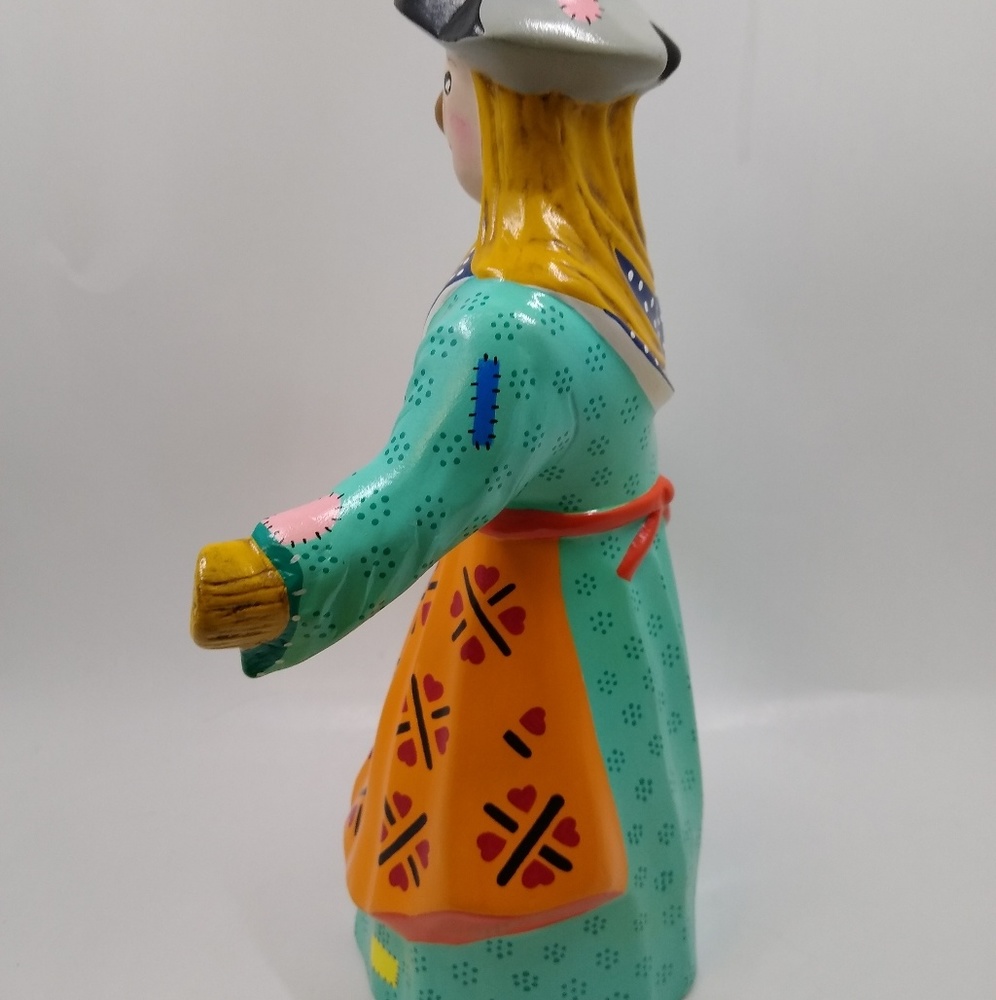 Unique ceramic straw women.  Vintage